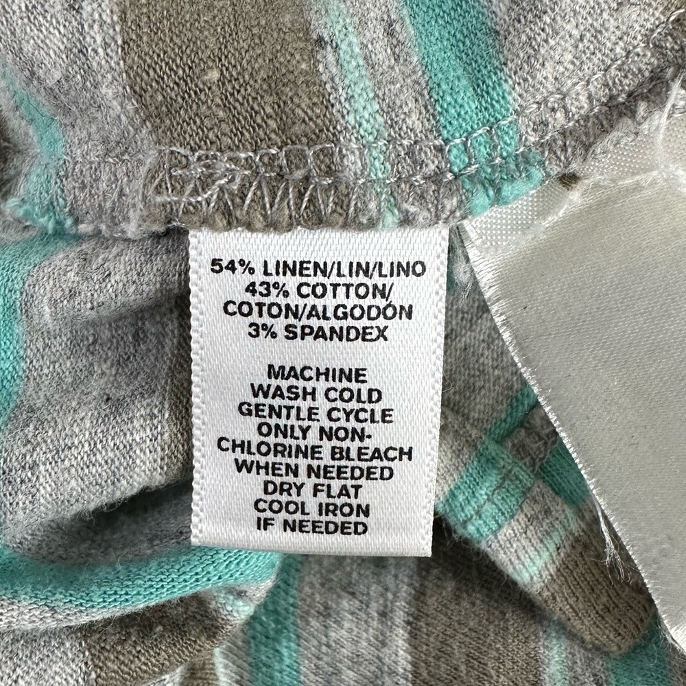 Lou & Grey Stripe T-shirt Dress Linen Blend Tee XS - Picture 7 of 7